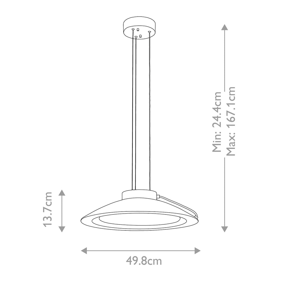 Suspension Europa blanche, Ø 49,8 cm