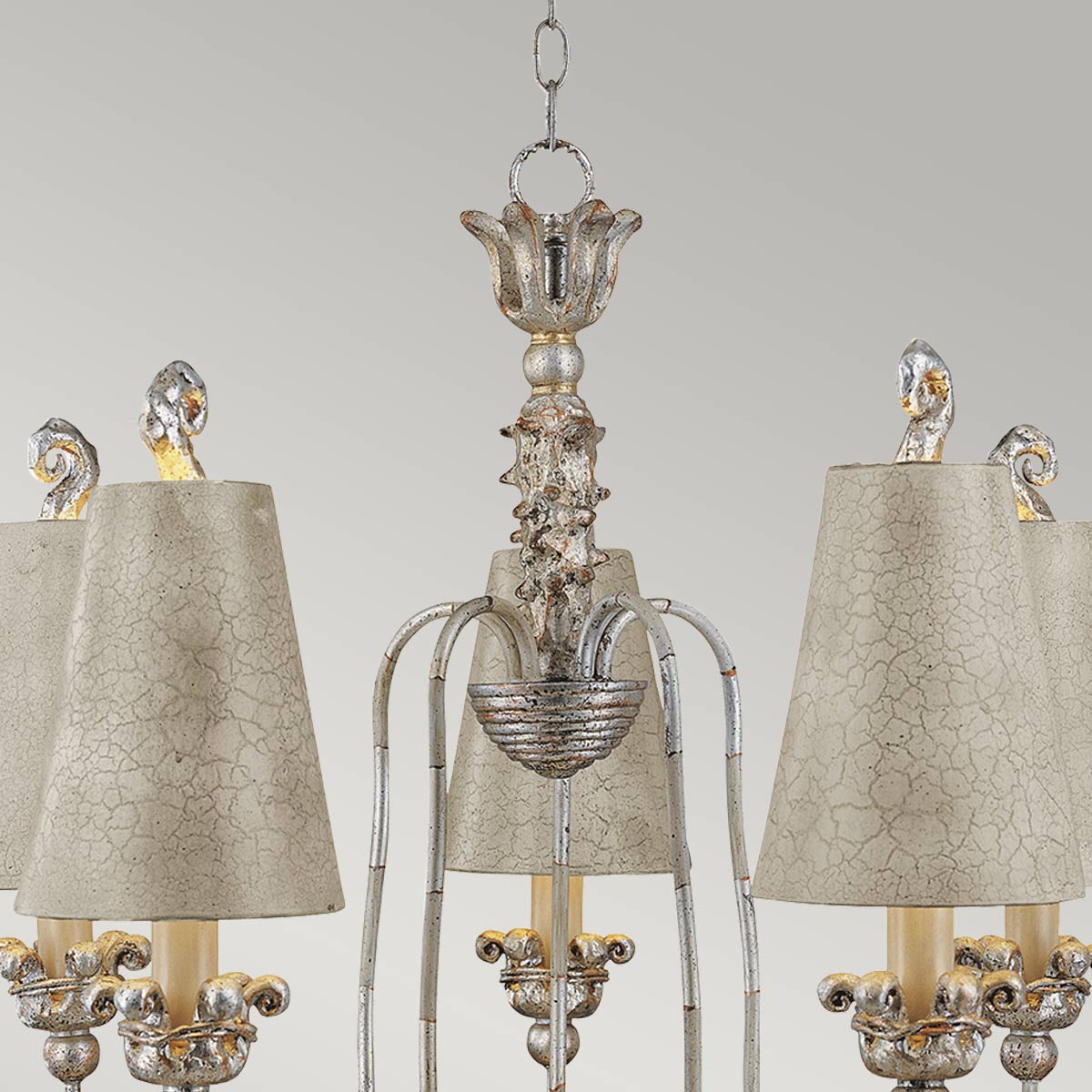 Lustre Remi 5 lumières argenté et doré