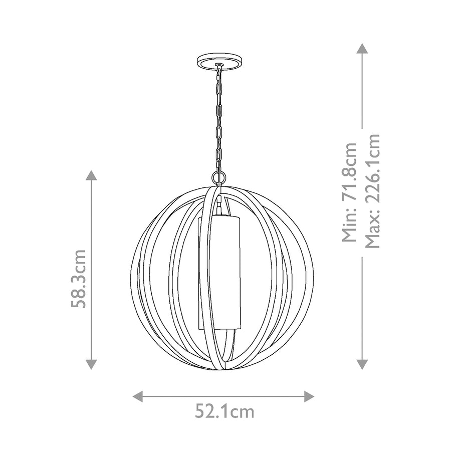 Suspension Allier bois clair, chêne, H 58,3 cm