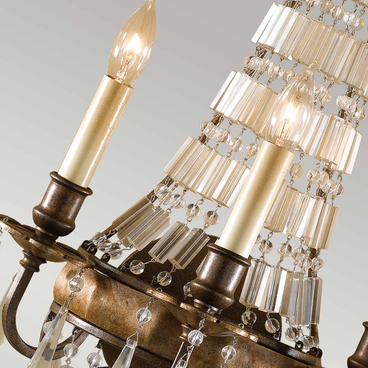 Applique murale Bellini 3 lumières bronze, cristal