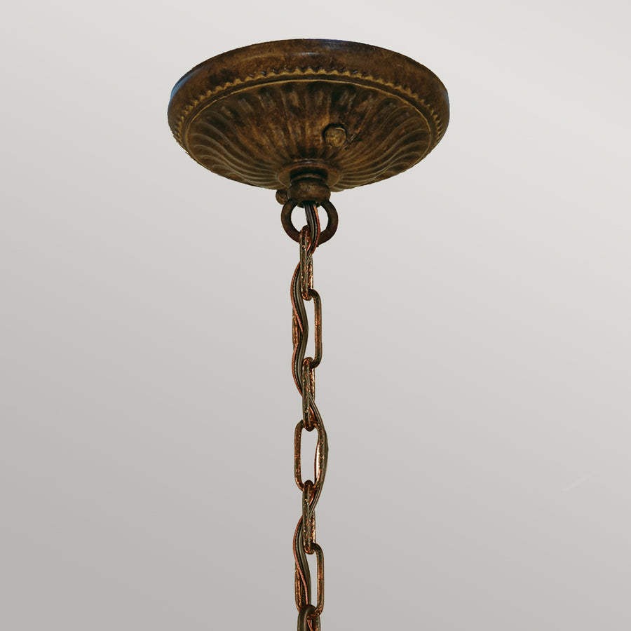 Lustre Drawing Room 18 lumières bois foncé, verre