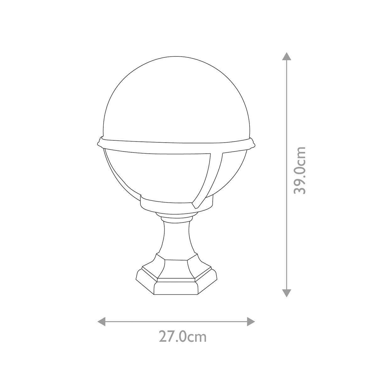 Lampadaire extérieur Glenbeigh noir, H 39 cm