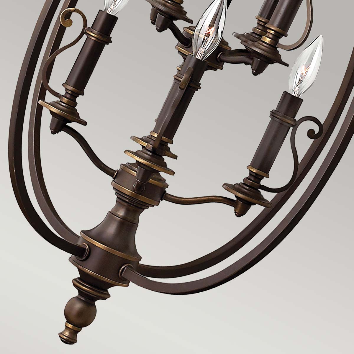 Lustre Plymouth 8 lumières bronze