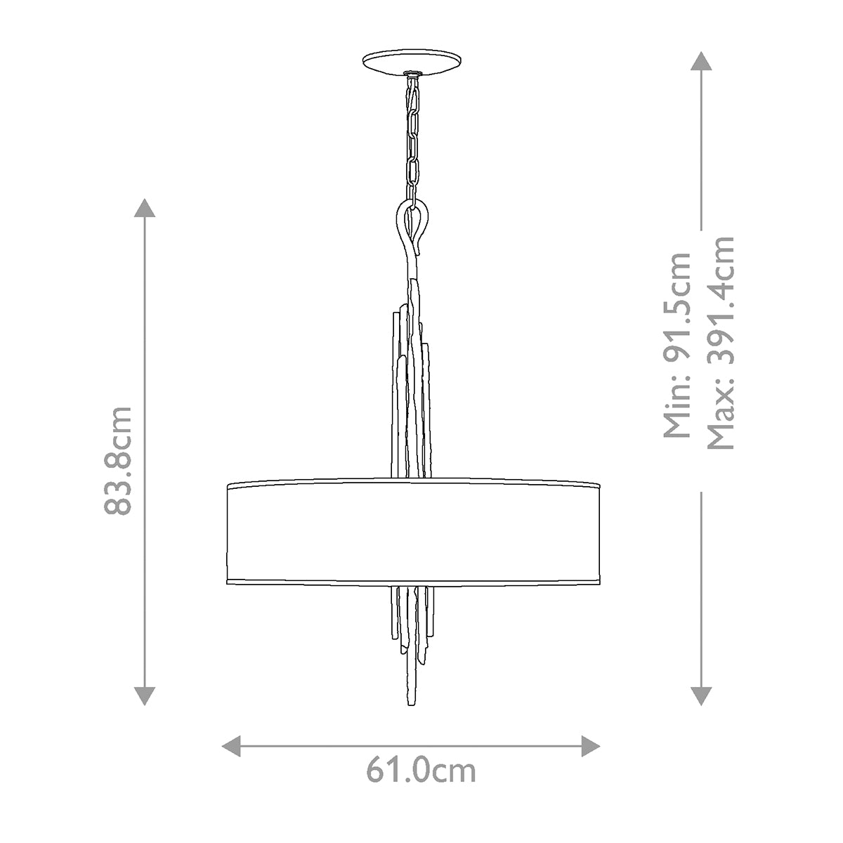 Suspension Spyre 6 lumières dorée