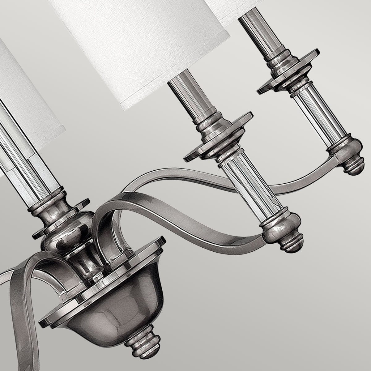 Lustre Sussex 5 lumières nickel satiné, verre
