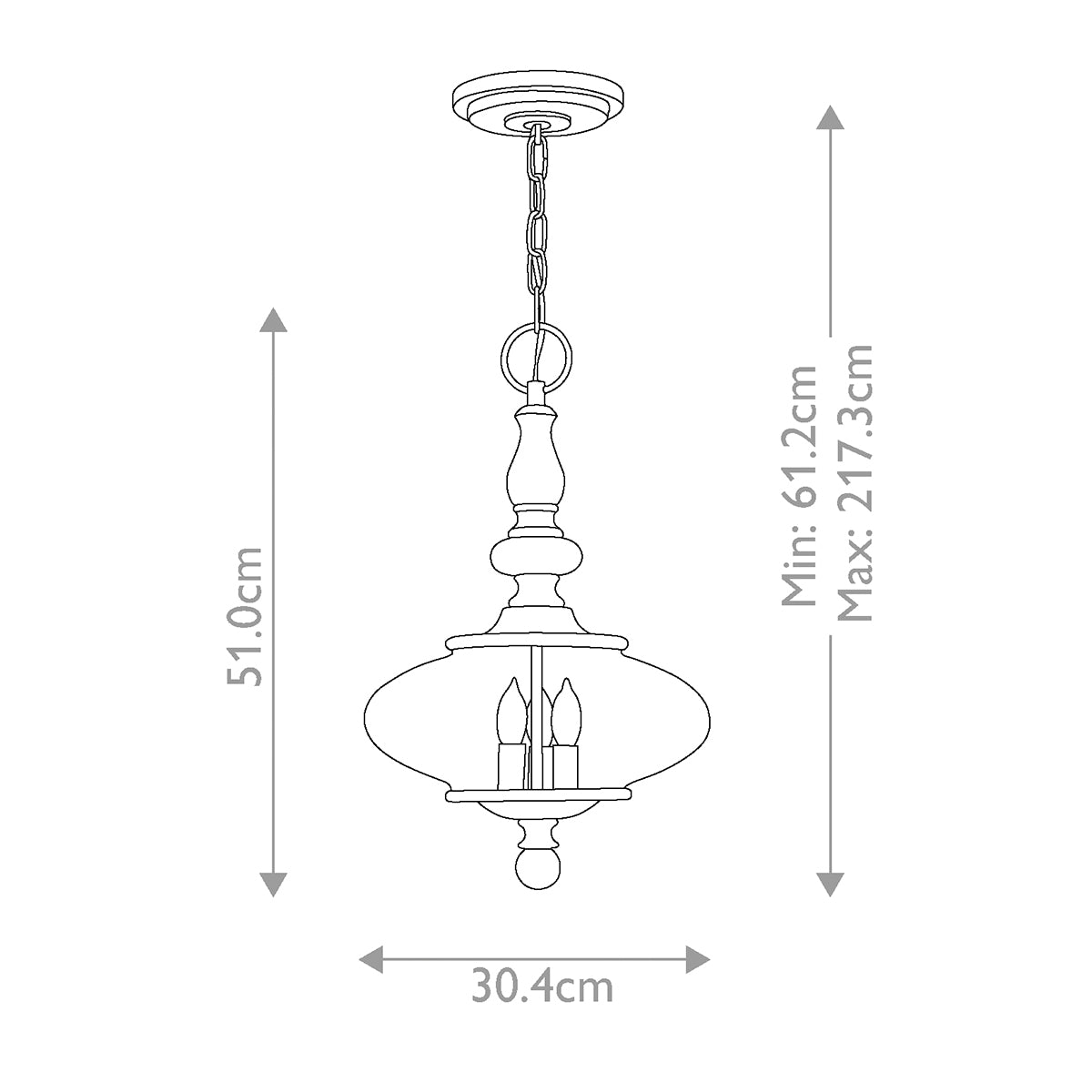 Suspension Wexley 3 lumières laiton