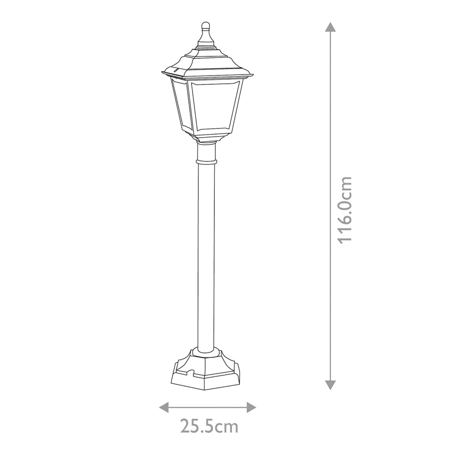 Lampadaire extérieur Kerry noir, H 116 cm