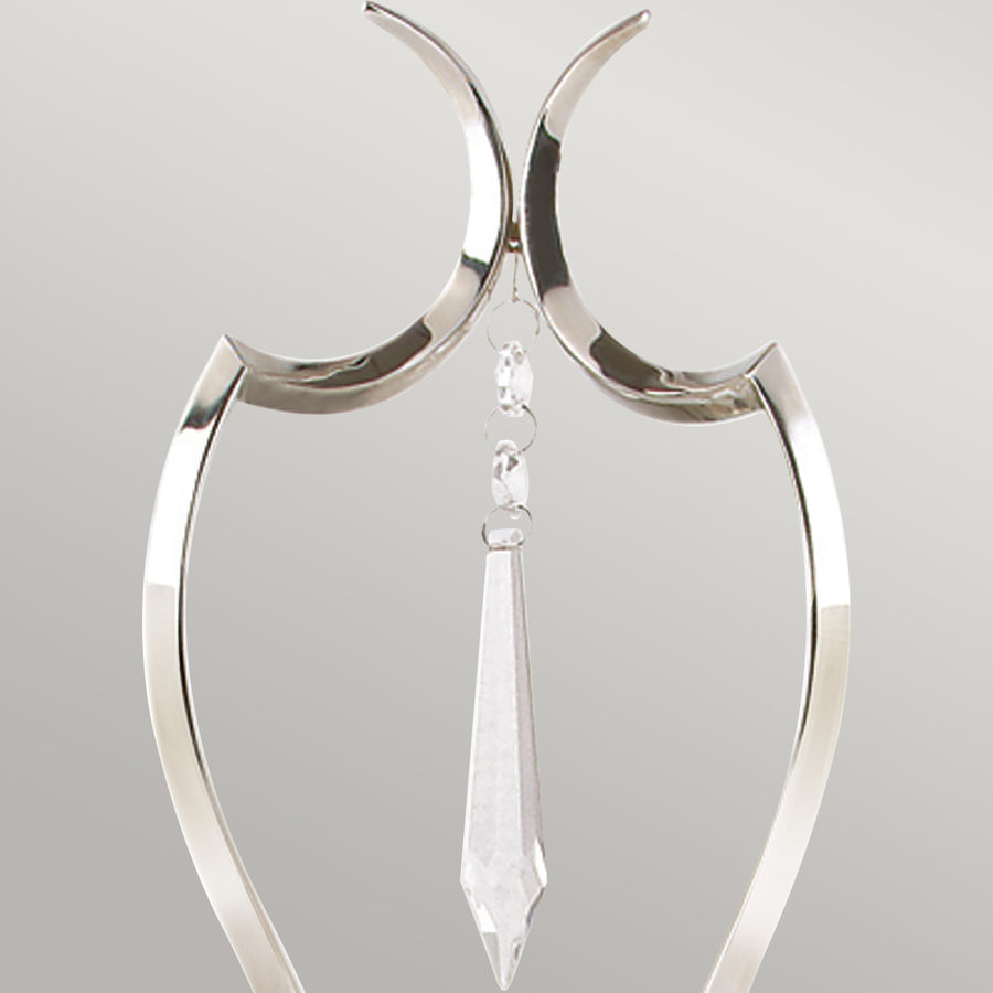 Applique murale Pimlico 2 lumières nickel poli, cristal