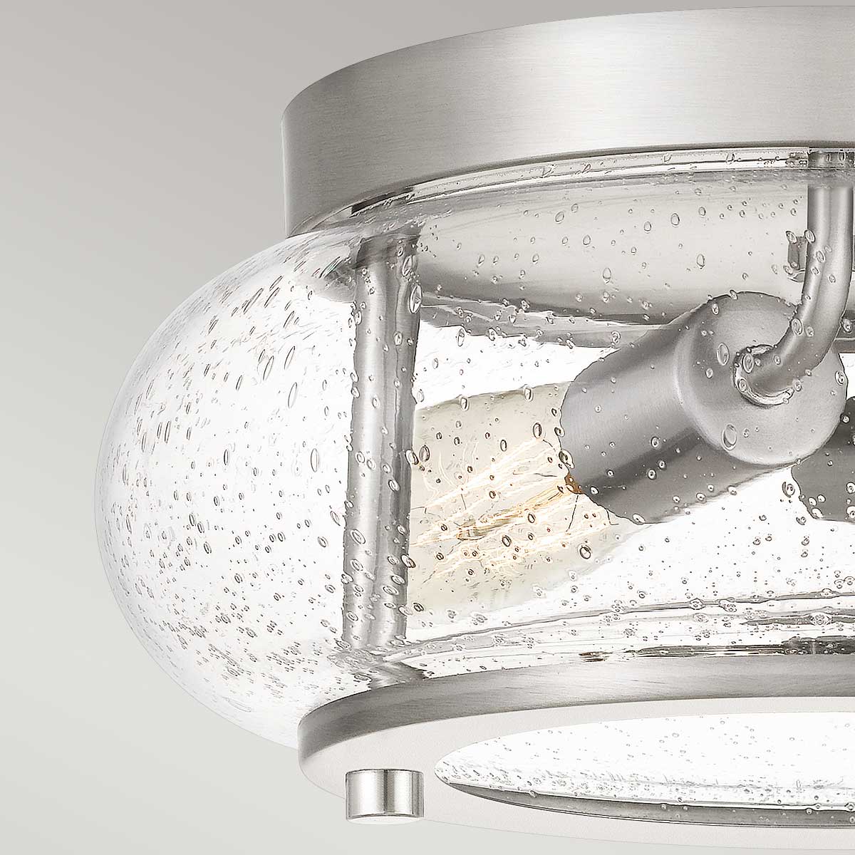 Plafonnier Trilogy 2 lumières nickel satiné, verre