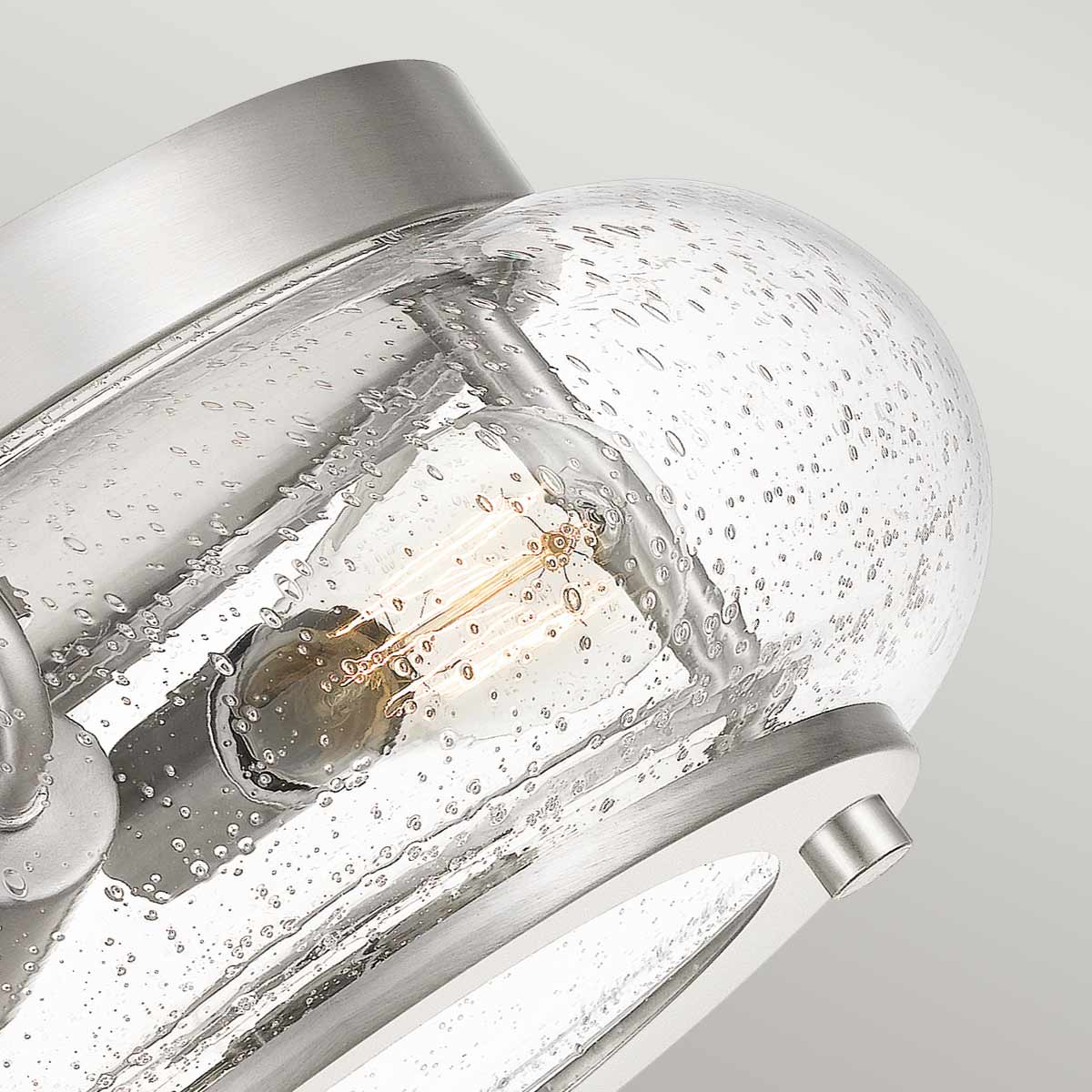 Plafonnier Trilogy 2 lumières nickel satiné, verre