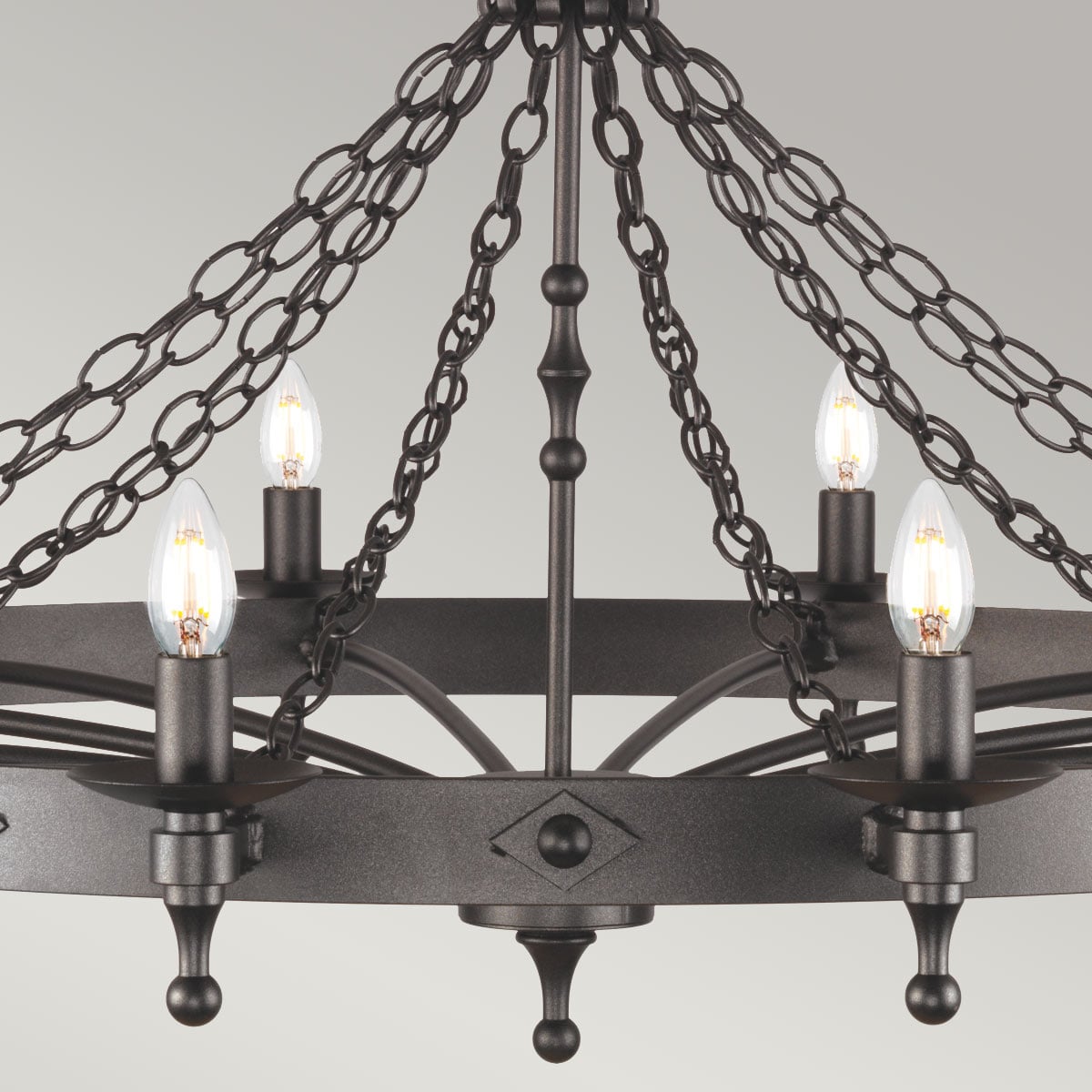 Lustre Warwick 12 lumières anthracite et noir