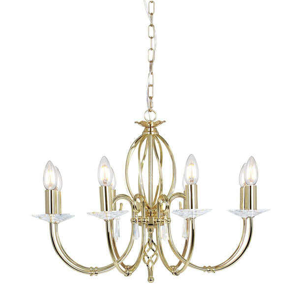 Lustre Aegean 8 lumières laiton poli