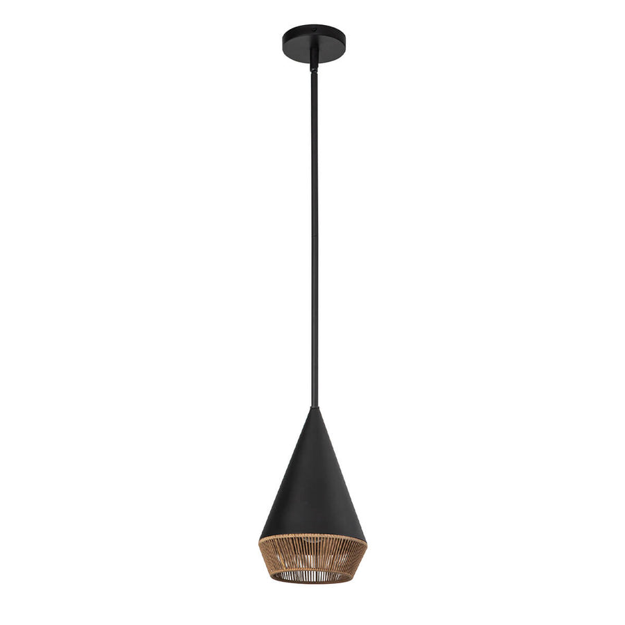 Vue d'ensemble de la suspension au panier tressé clair