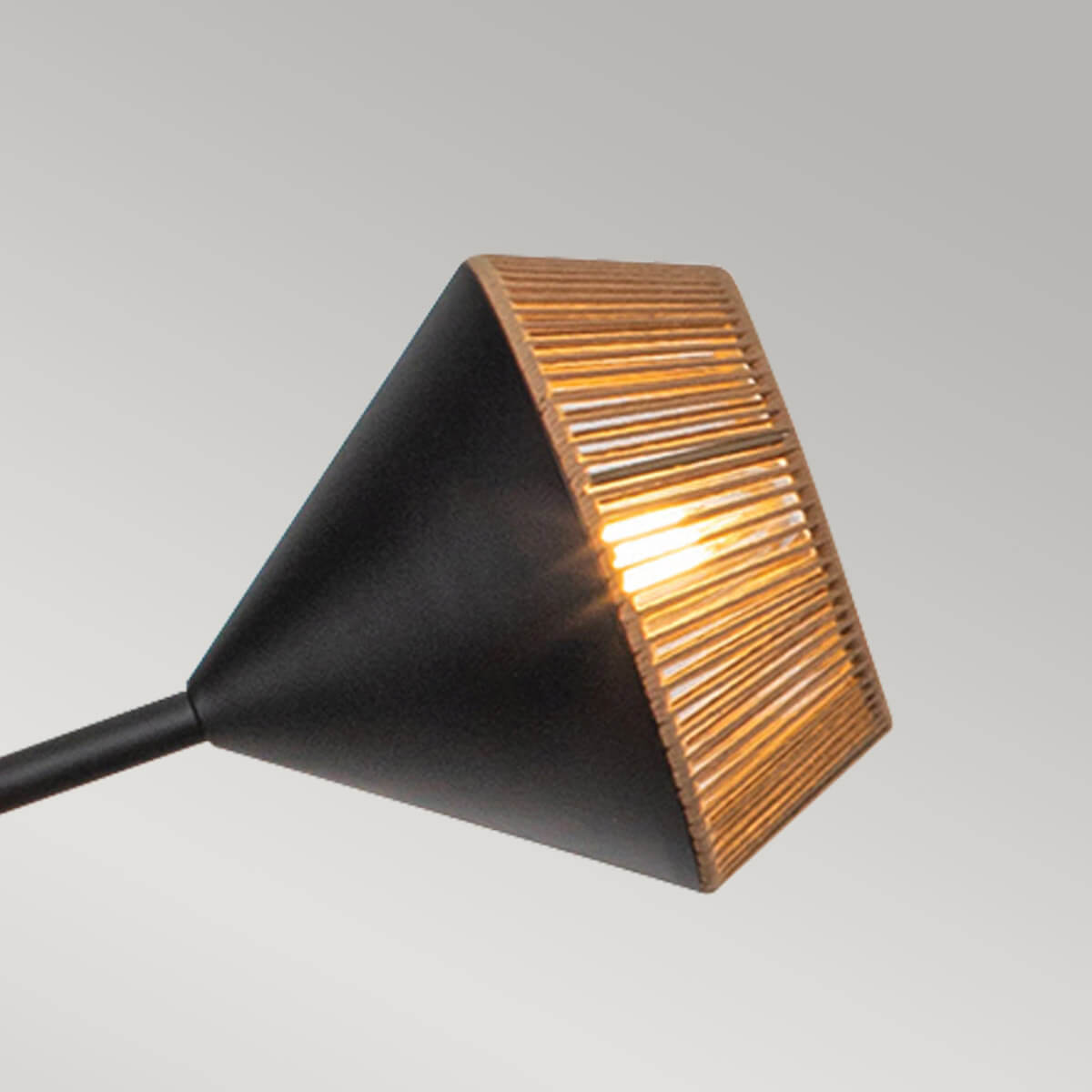 Suspension Daphne 6 lumières noire et bois, verre