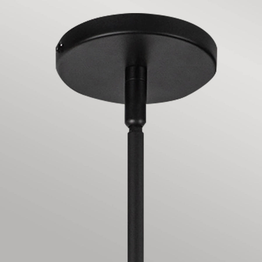 Suspension Perth noire mat et opale, verre