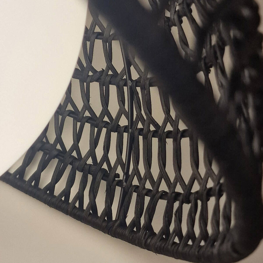 Suspension Perth noire mat et opale, verre