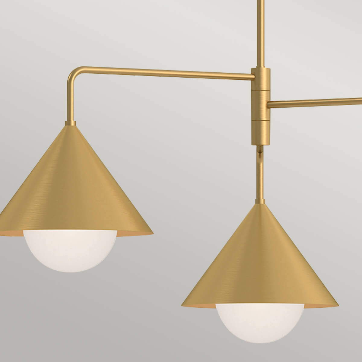 Suspension Remyck 3 lumières dorée, verre