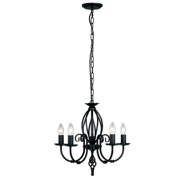 Lustre Artisan 5 lumières noir