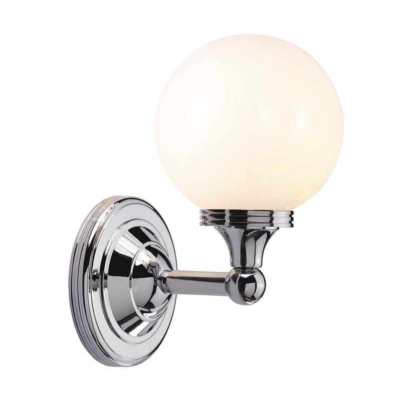 Applique murale Austen chromée, verre, H 24 cm