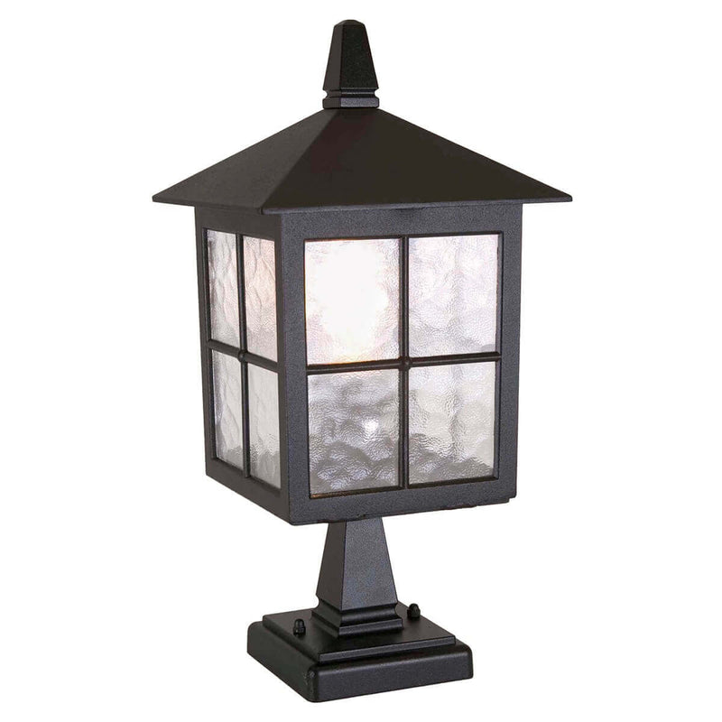 Lampadaire extérieur Winchester noir, verre