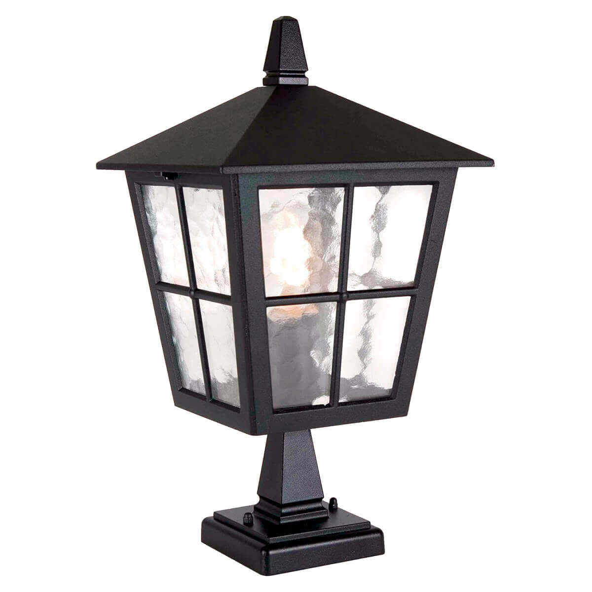Lampadaire extérieur Canterbury noir, verre