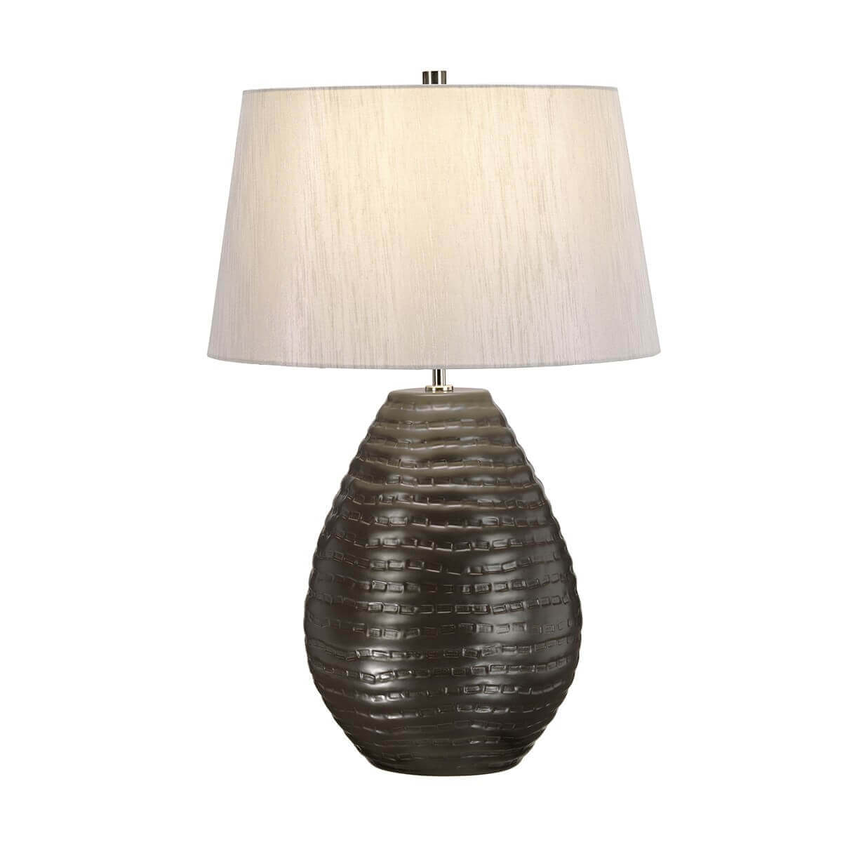 Lampe à poser Brunswick argentée, céramique