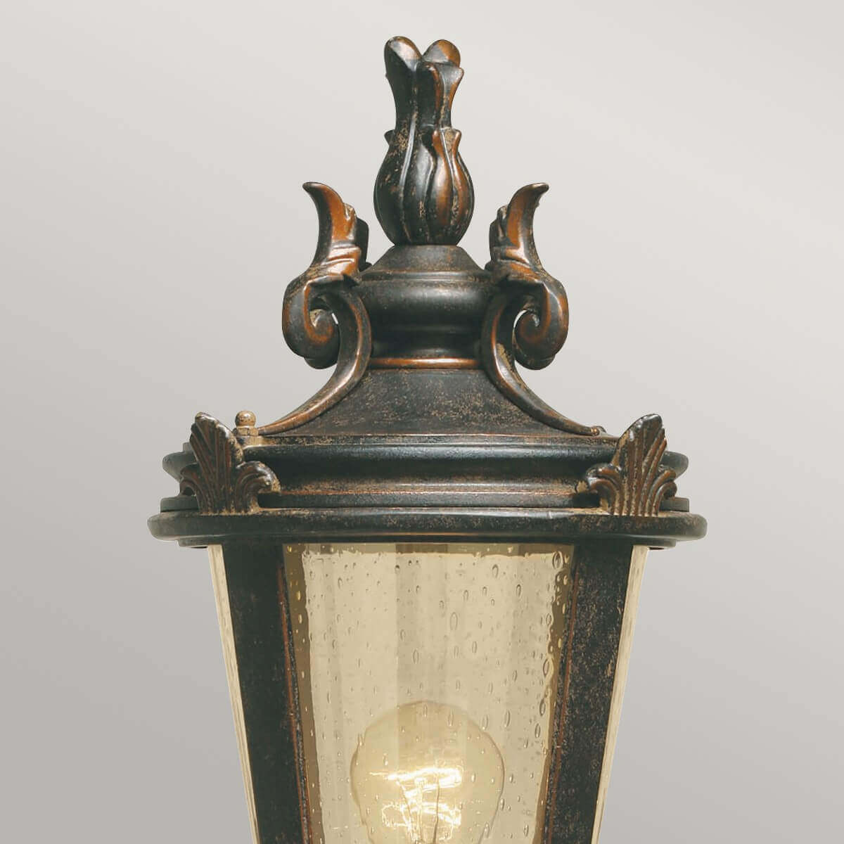 Lampadaire extérieur Baltimore bronze, verre, H 56 cm