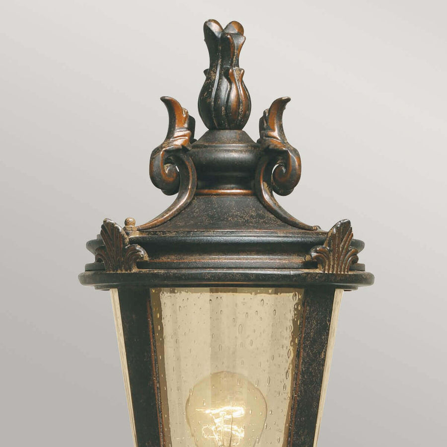 Lampadaire extérieur Baltimore bronze, verre, H 56 cm