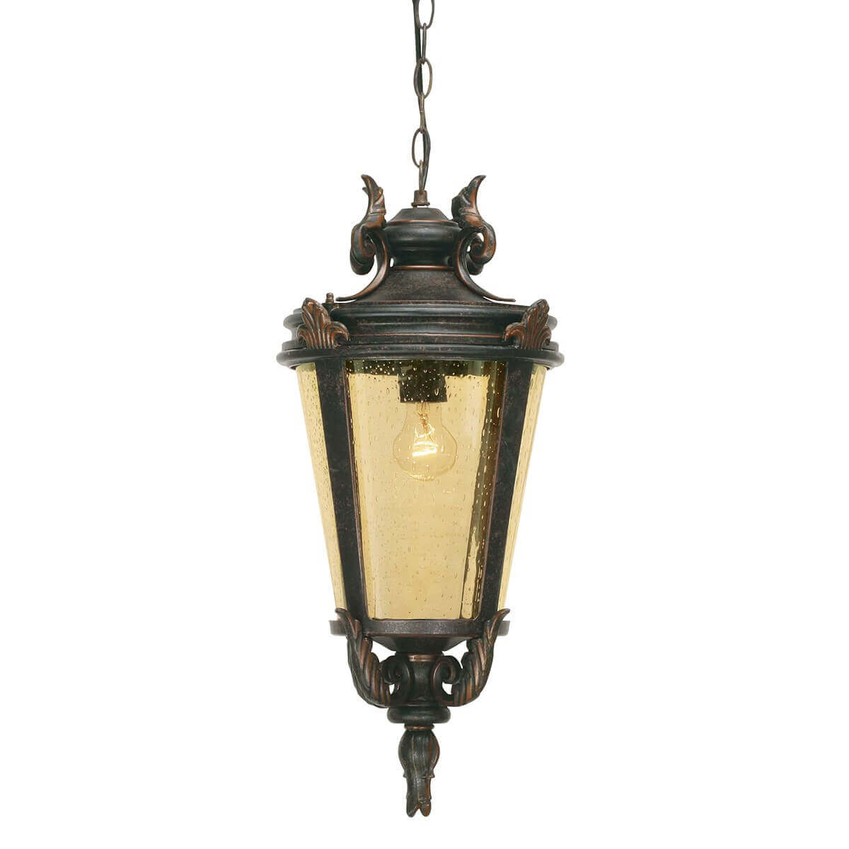 Suspension extérieure Baltimore bronze, verre, H 57,5 cm