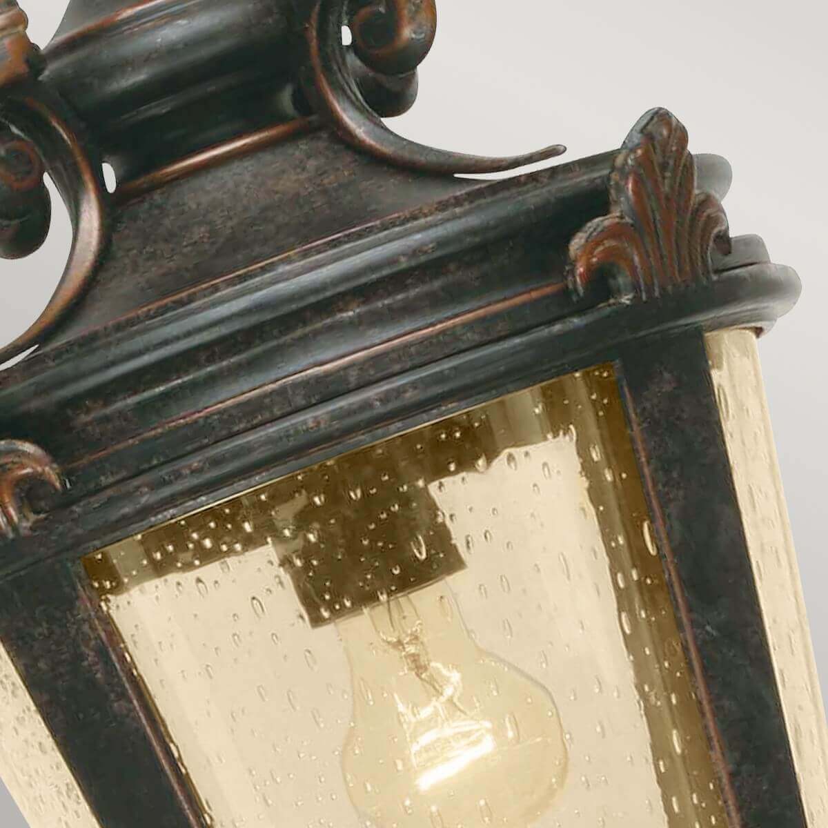 Suspension extérieure Baltimore bronze, verre, H 57,5 cm