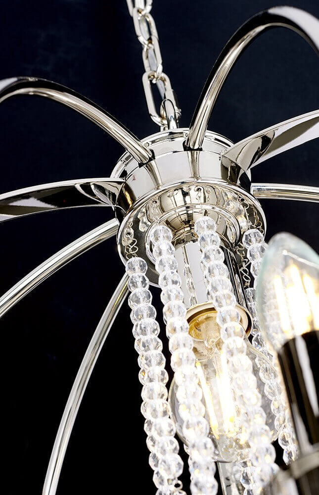 Lustre Cassie 3 lumières nickel