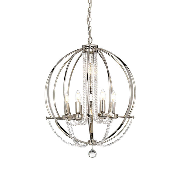 Lustre Cassie 6 lumières nickel