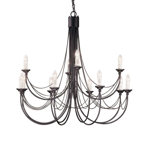 Lustre Carisbrooke 12 lumières noir