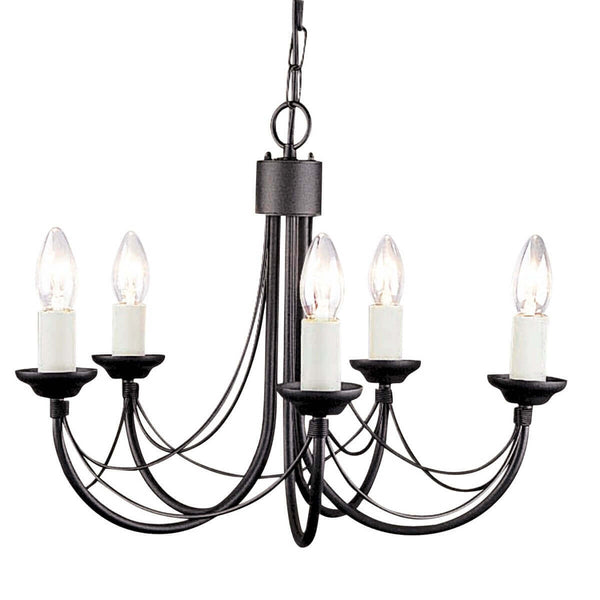 Lustre Carisbrooke 5 lumières noir
