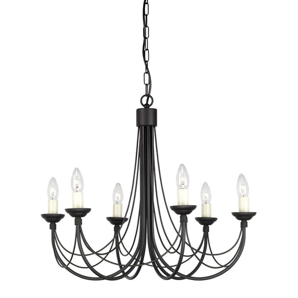 Lustre Carisbrooke 6 lumières noir