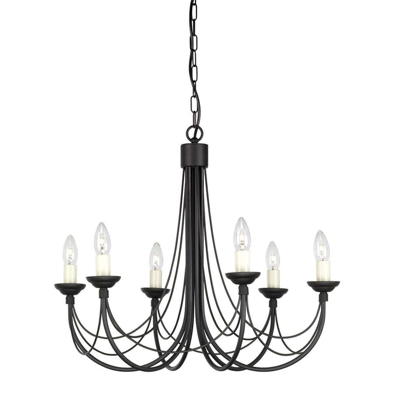 Lustre Carisbrooke 6 lumières noir