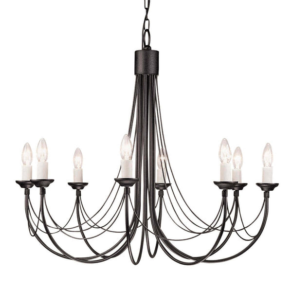 Lustre Carisbrooke 8 lumières noir