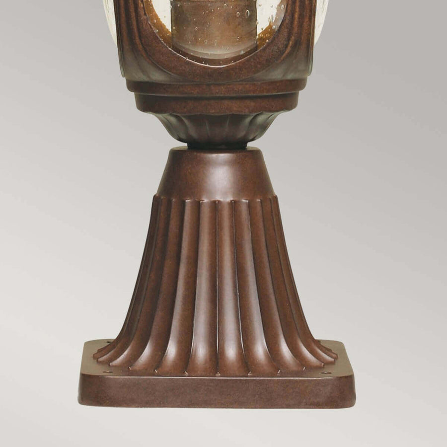 Lampadaire extérieur Chicago rouille et bronze, verre, H 51 cm