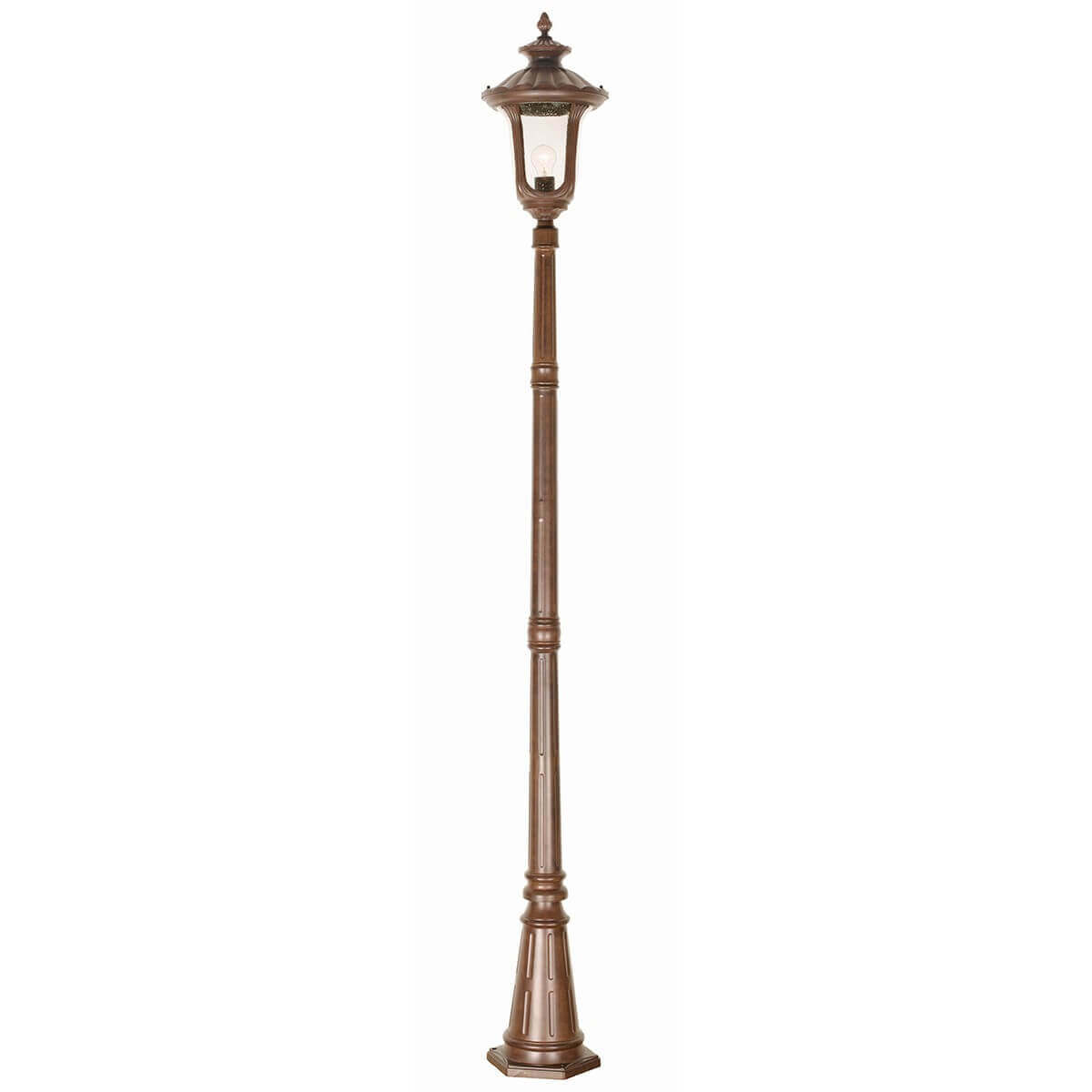 Lampadaire extérieur Chicago rouille et bronze, verre, H 246,5 cm