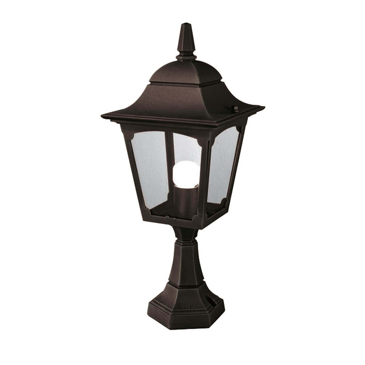 Lampadaire extérieur Chapel noir, verre, H 50 cm