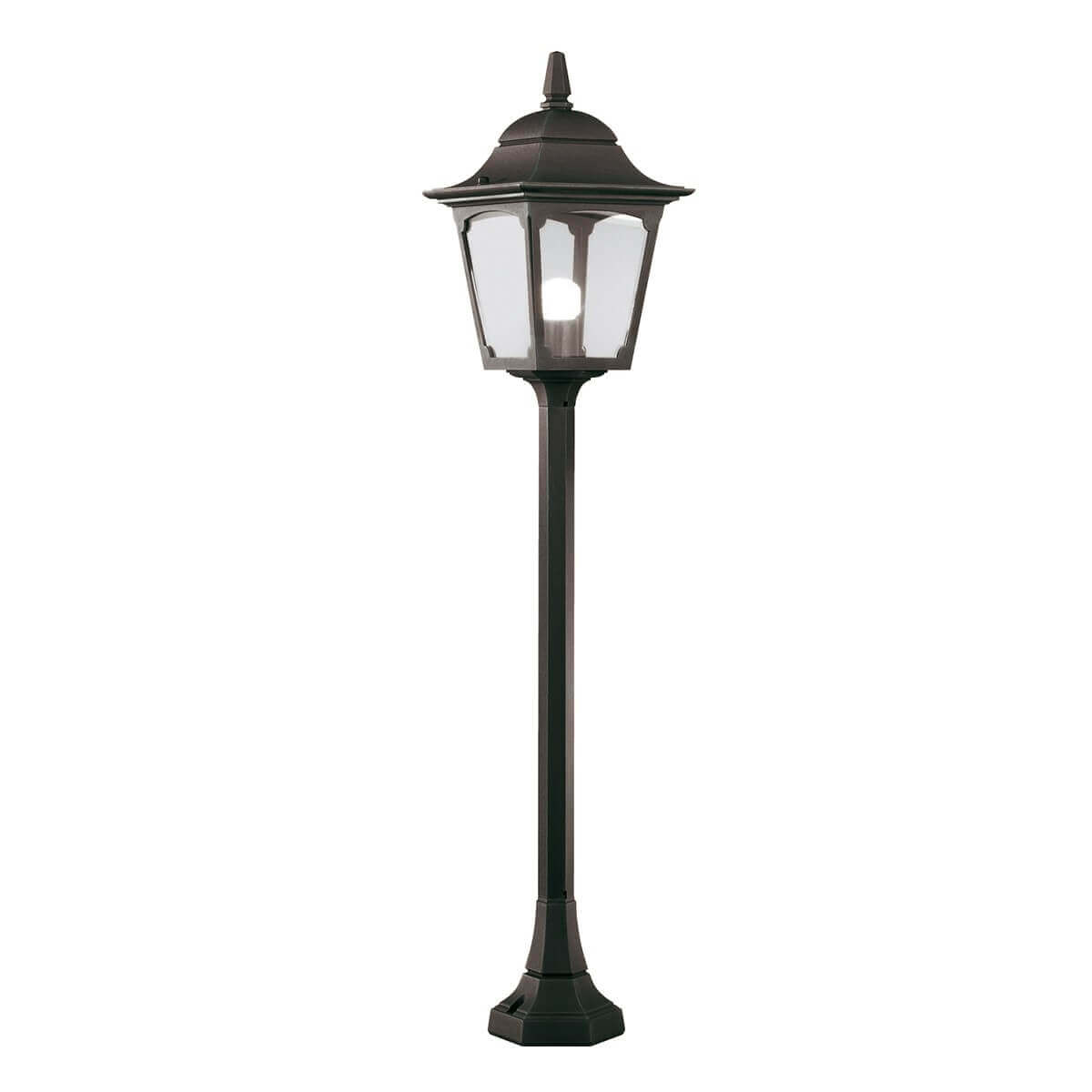 Lampadaire extérieur Chapel noir, verre, H 100 cm