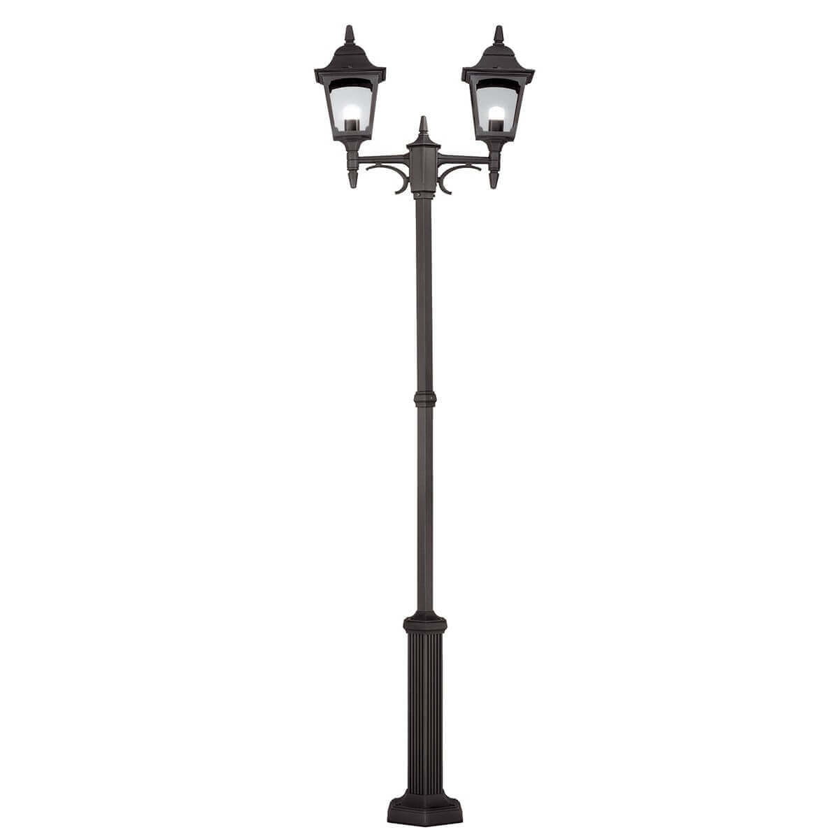 Lampadaire extérieur Chapel 2 lumières noir, verre