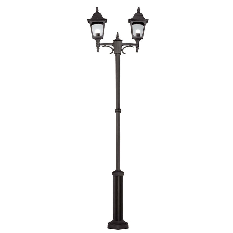 Lampadaire extérieur Chapel 2 lumières noir, verre