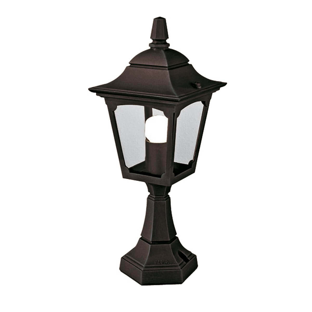 Lampadaire extérieur Chapel noir, verre, H 44 cm