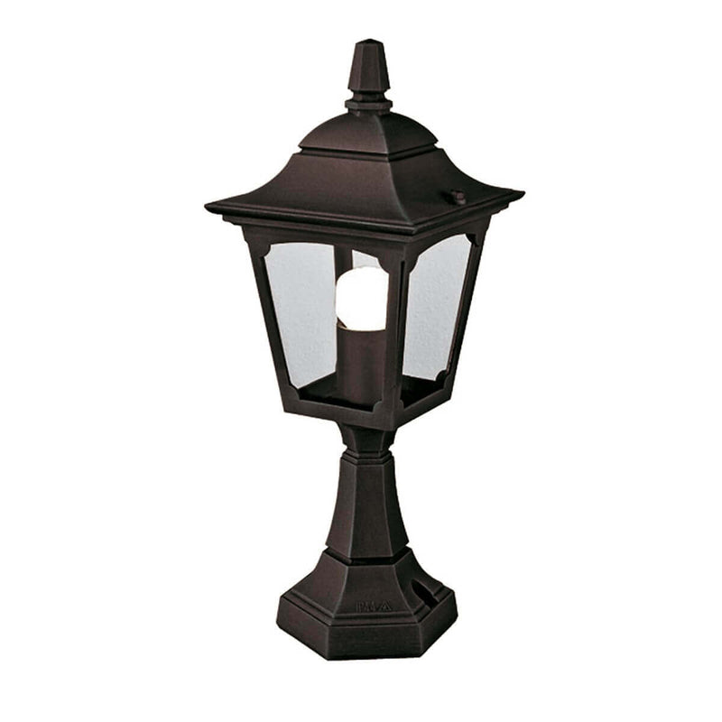 Lampadaire extérieur Chapel noir, verre, H 44 cm