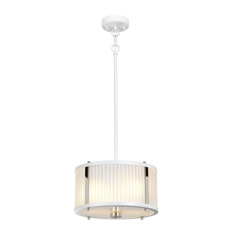 Suspension Corona 2 lumières blanche, verre