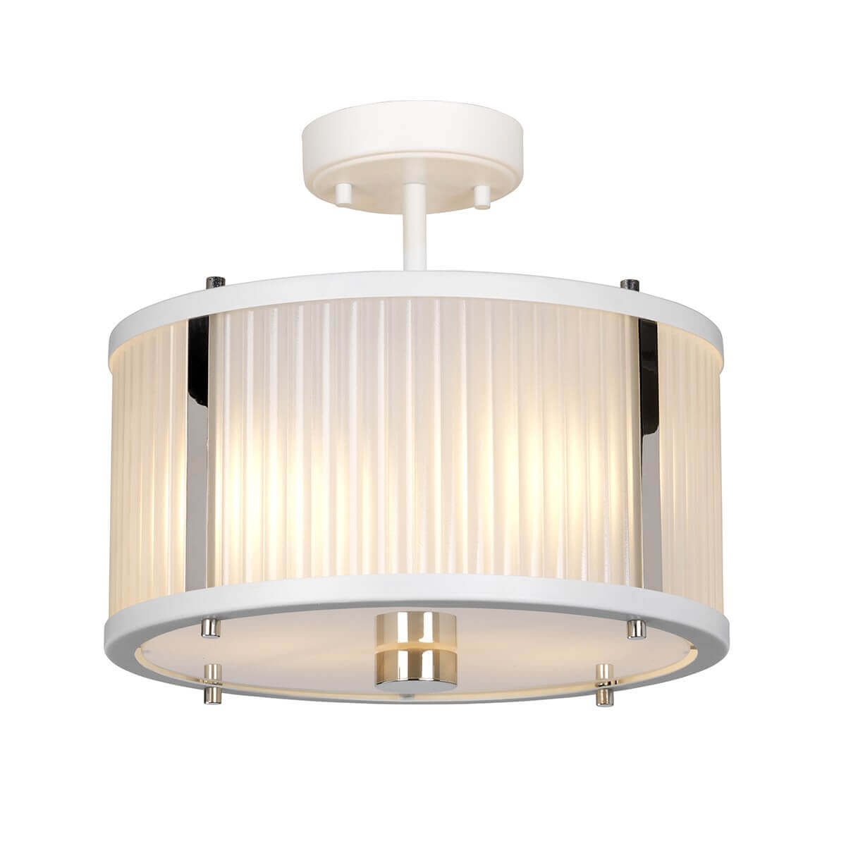 Suspension Corona 2 lumières blanche, verre