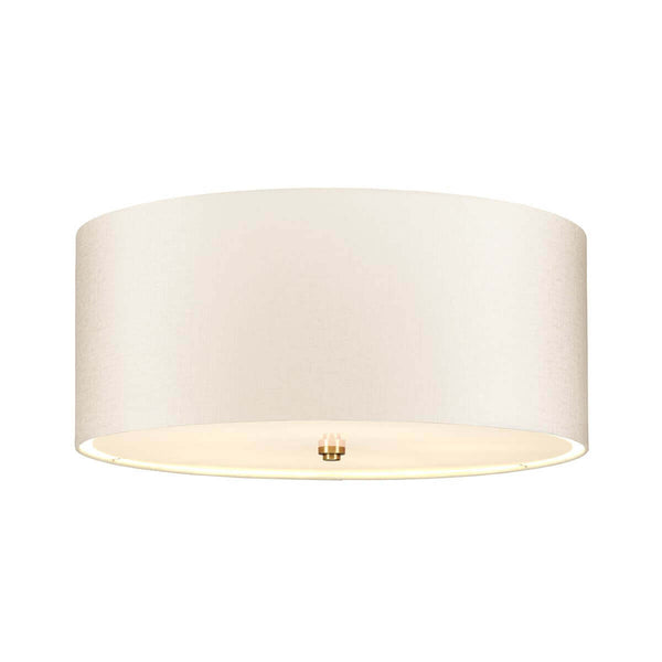 Plafonnier Fletcher 5 lumières laiton vieilli et crème, Ø 55,9 cm