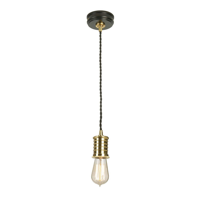 Suspension Douille noire et laiton poli