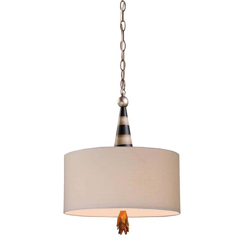 Suspension Flambeau 2 lumières noire et crème